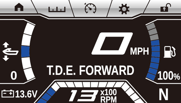 ヤマハMJ-FXシリーズに採用されるスラストディレクショナルエンハンサー使用時の液晶表示